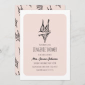 バチェロレッテランジェリーブライダルシャワー赤面 招待状 (正面/裏面)