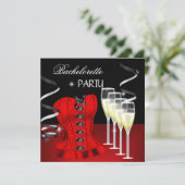 バチェロレッテレッドコルセットブラックシャンパン 招待状 (スタンド正面)
