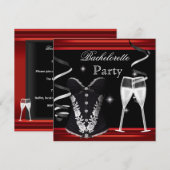 バチェロレッテレッドコルセットブラックシャンパン 招待状 (正面/裏面)