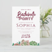 バチェロレッテレッドブルゴーニュモダンサボテン 招待状 (スタンド正面)