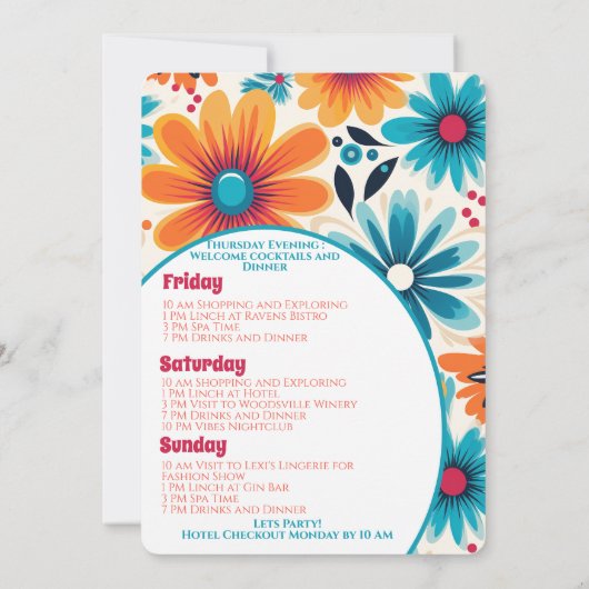 バチェロレッテレトロぼうっとし婚約したて 招待状 (裏面)