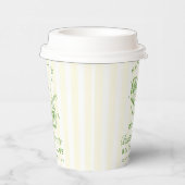 バチェロレッテレトロカクテルグリーン&イエローストライプズ 紙コップ (右)