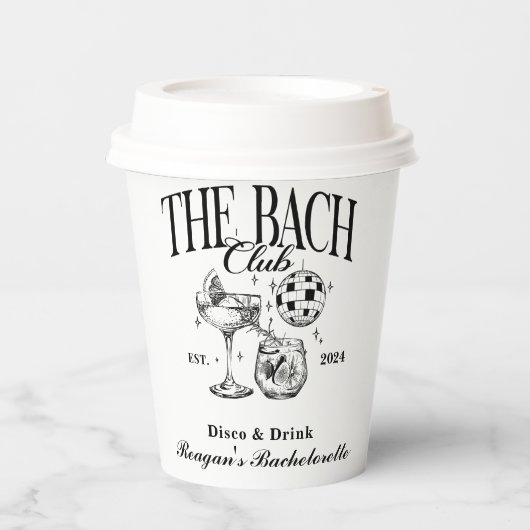 バチェロレッテレトロカクテルブラックカスタム 紙コップ (正面)
