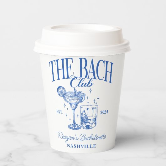 バチェロレッテレトロカクテルブルーカスタム 紙コップ (正面)
