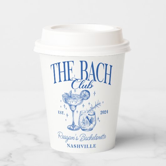 バチェロレッテレトロカクテルブルーカスタム 紙コップ (正面)