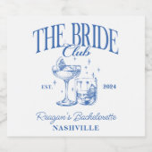 バチェロレッテレトロカクテルブルーブライド スパークリングワインラベル (シングルラベル)