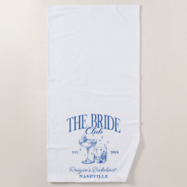 バチェロレッテレトロカクテルブルーブライド ビーチタオル