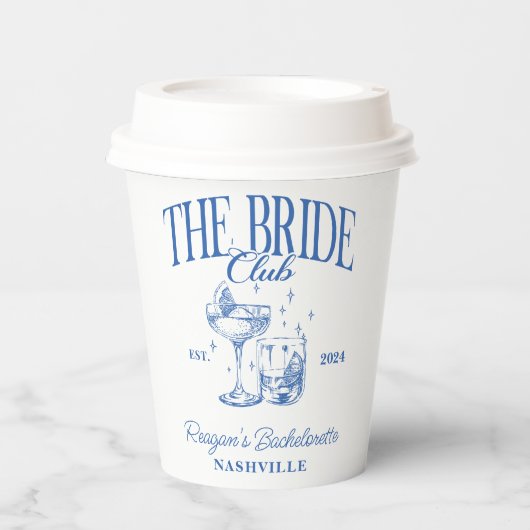バチェロレッテレトロカクテルブルーブライド 紙コップ (正面)