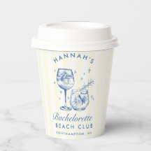 バチェロレッテレトロカクテルブルー&イエローストライプズ