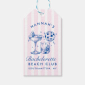 バチェロレッテレトロディスコカクテルブルー&ピンク ギフトタグ (正面)