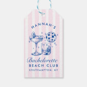 バチェロレッテレトロディスコカクテルブルー&ピンク ギフトタグ (裏面)