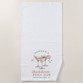 バチェロレッテレトロブラウンカクテル ビーチタオル