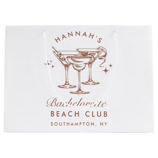 バチェロレッテレトロブラウンカクテル ラージペーパーバッグ (正面)