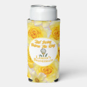 バチェロレッテレモンイエローパーソナライズされた スリム缶クーラー (Seltzer正面)