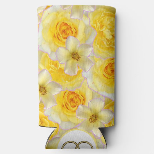 バチェロレッテレモンイエローパーソナライズされた スリム缶クーラー (裏面)