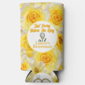 バチェロレッテレモンイエローパーソナライズされた スリム缶クーラー (正面)