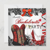 バチェロレッテレースレッドコルセットシャンパン 招待状 (正面)