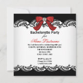 バチェロレッテレースレッドコルセットシャンパン 招待状 (裏面)