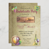 バチェロレッテワインテイスティングウォーター色ヴィンテージ 招待状 (正面/裏面)