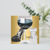 バチェロレッテワイン金ゴールド白黒ドレス 招待状 (スタンド正面)