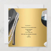 バチェロレッテワイン金ゴールド白黒ドレス 招待状 (裏面)