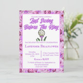 バチェロレッテ又はブライダルシャワーゴルフラベンダー 招待状 (スタンド正面)