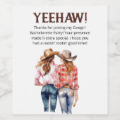 バチェロレッテ女性のカーボーイ ワインラベル (シングルラベル)