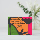 バチェロレッテ招待デザイン インビテーションポストカード (スタンド正面)