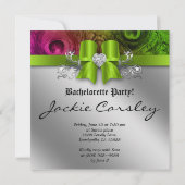 バチェロレッテ招待状ピーコックボウライムハート 招待状 (裏面)