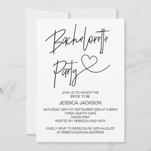 バチェロレッテ招待状ヘンズナイト招待状 招待状 (正面)