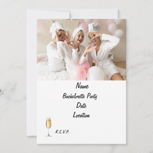 バチェロレッテ招待状 | カスタマイズ 招待状 (正面)