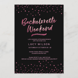 バチェロレッテ招待状 |ピンクグリッター箔 招待状