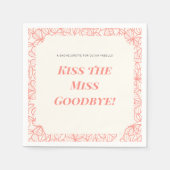 バチェロレッテ招待状、ブライダルシャワー スタンダードカクテルナプキン (正面)