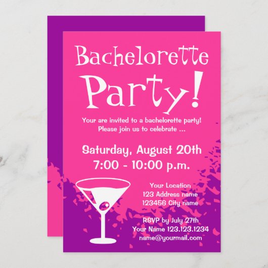 バチェロレッテ招待状 |個のカスタム招待状 招待状 (正面/裏面)