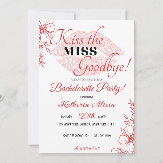 バチェロレッテ招待状 招待状 (正面)