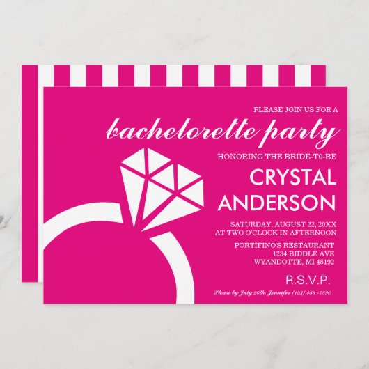 バチェロレッテ招待状 |結婚式 招待状 (正面/裏面)