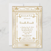 バチェロレッテ招待素晴らし、ギャツビー、白 招待状 (正面)