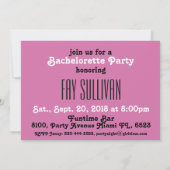 バチェロレッテ招待 招待状 (裏面)