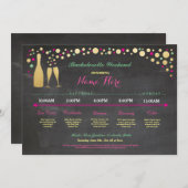 バチェロレッテ旅程ブライダルシャワーチョーク招待状 招待状 (正面/裏面)