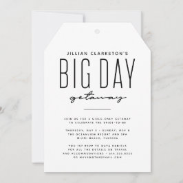 バチェロレッテ旅行白黒招待 招待状