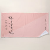 バチェロレッテ桃色 |ミニマリストモダンパステル ビーチタオル (正面)