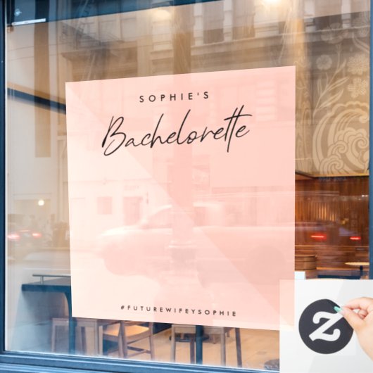 バチェロレッテ桃色 |写真のミニマル背景 ウィンドウサイン (カフェ窓)