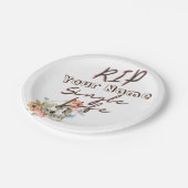 バチェロレッテ独身のRIPライフスカル花 ペーパープレート (アングル)