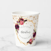 バチェロレッテ白ブルゴーニュフローラグリッター 紙コップ