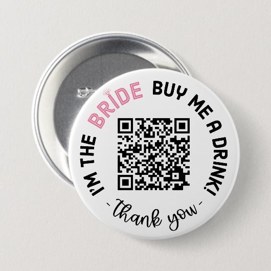 バチェロレッテ私は私に飲買み物QRコード 缶バッジ (正面&裏面)