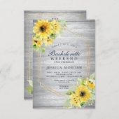 バチェロレッテ素朴ウィークエンドヒマワリ 招待状 (正面/裏面)