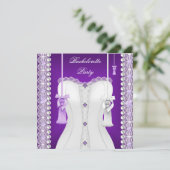 バチェロレッテ紫薄紫コルセットタッセル 招待状 (スタンド正面)