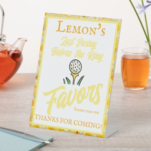 バチェロレッテ結婚ズ黄色白色 台座サイン (インサイチュ)