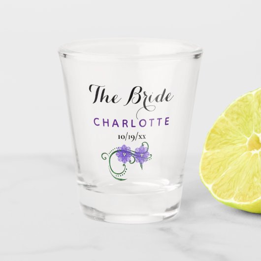 バチェロレッテ結婚花嫁の紫 ショットグラス (正面)