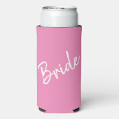 バチェロレッテ結婚/s – ピンク&ホワイト – 花嫁 – スリム缶クーラー (Seltzer裏面)